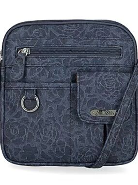 Navy Floral Crossbody Bag for Women/ Brand Multi Sac/ Color Dark Denim Blue